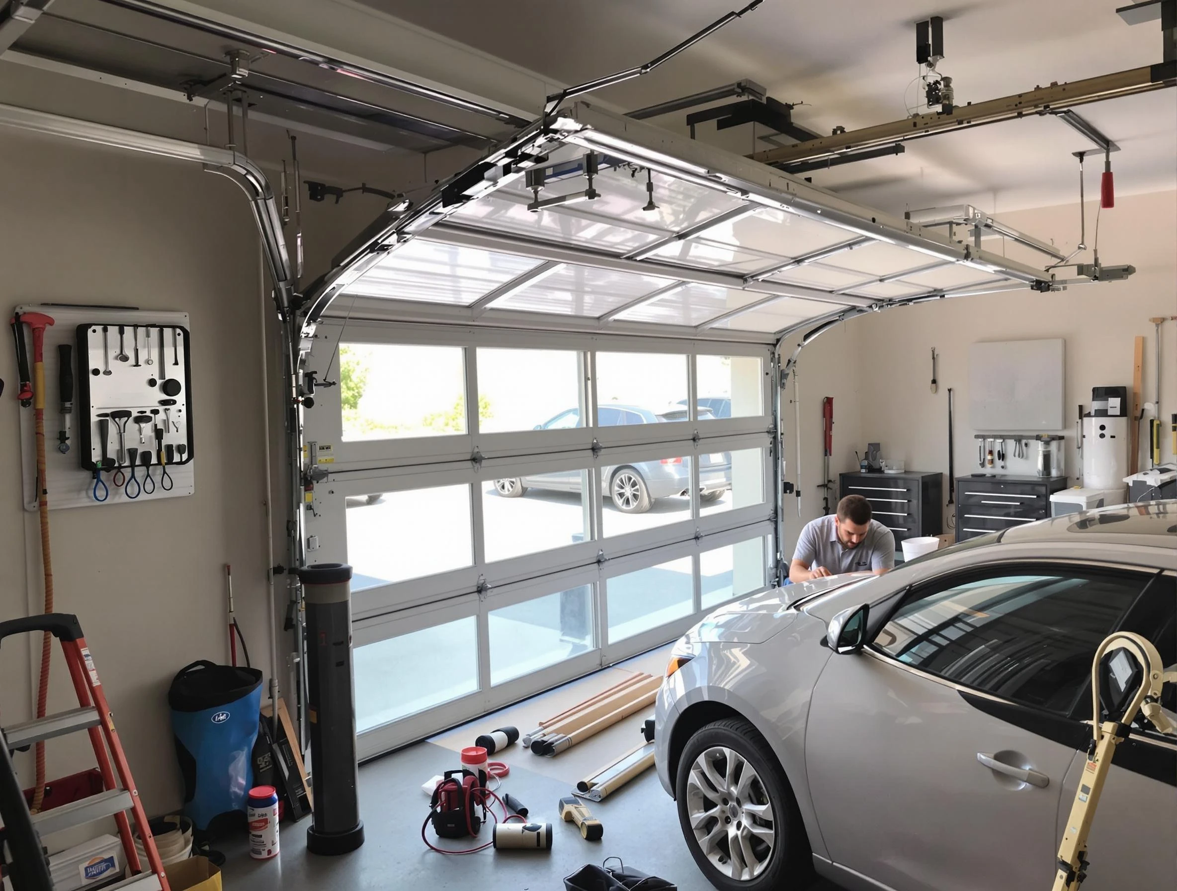 Garage door noise reduction service by Meadowbrook Garage Door Repair in Meadowbrook