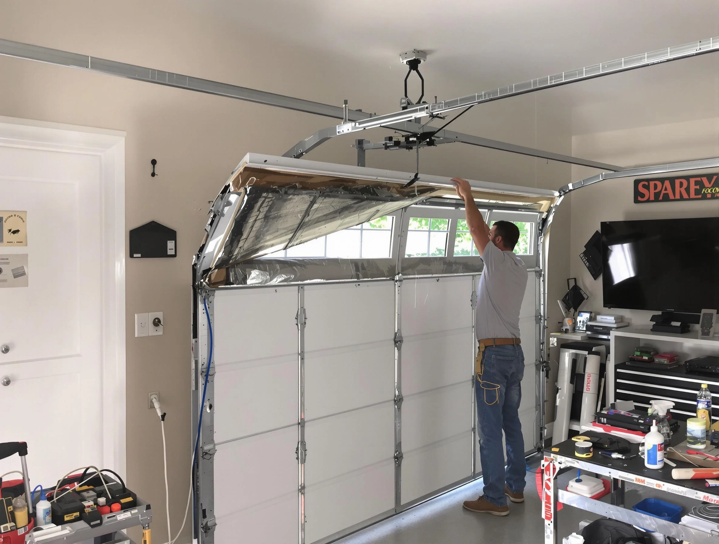 Garage door section replacement by Meadowbrook Garage Door Repair in Meadowbrook